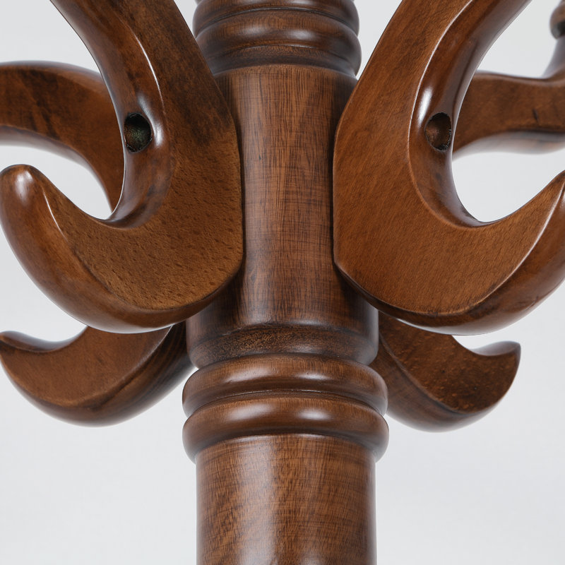 Deionta Solid Wood Freestanding 8 - Hook Coat Rack