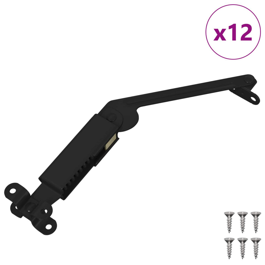 Vidaxl Lid Support Hinge Black Steel Hardware Furniture Metal Spring Mechanism