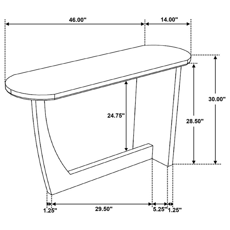 Console ovale en bois de manguier de couleur unie Dyllen - brun
