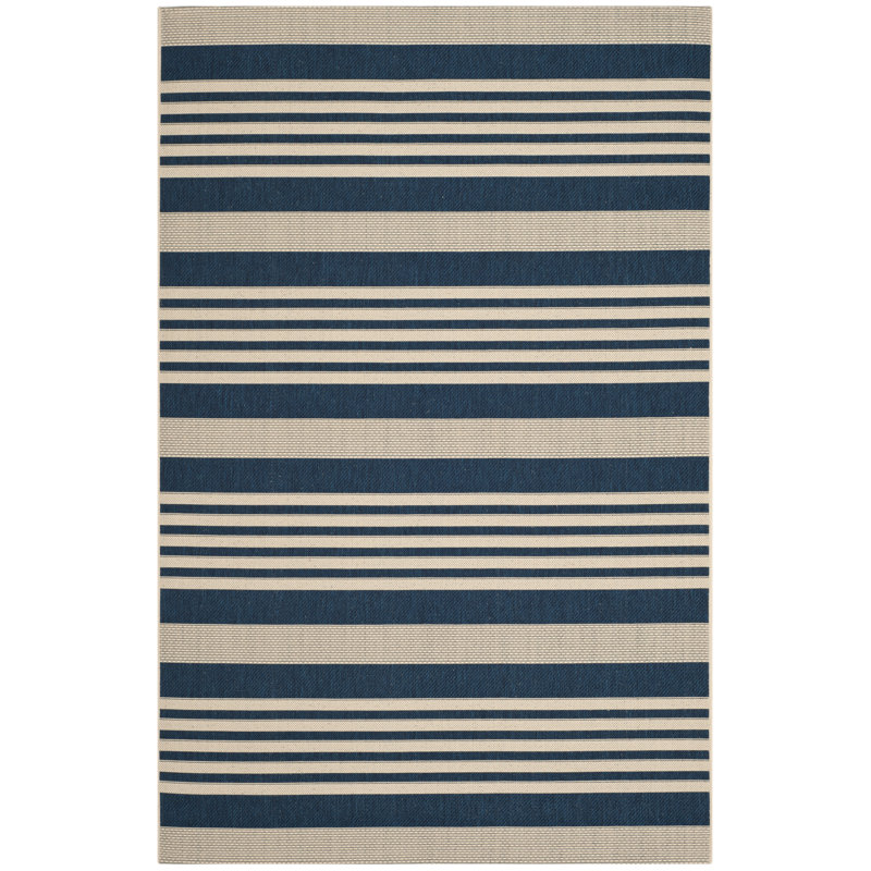 Camellia Navy/Beige Indoor/Outdoor Rug, Rectangle 160 x 231cm