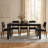 NTC Block 71 Inch Modern Farmhouse Dining Table, Rectangular Dinner Table for Dining Room, Living Room Furniture, Effortless Assembly-73500198