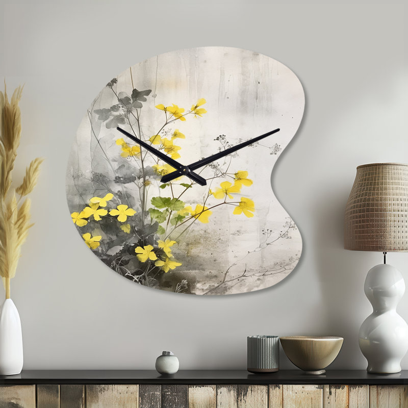 Horloge murale en forme de fleur en métal, Petit