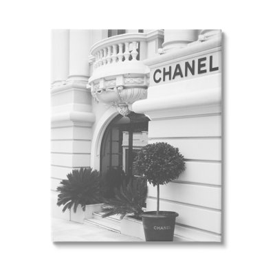 Black and White High Fashion Store Front XXL Stretched Canvas Wall Art