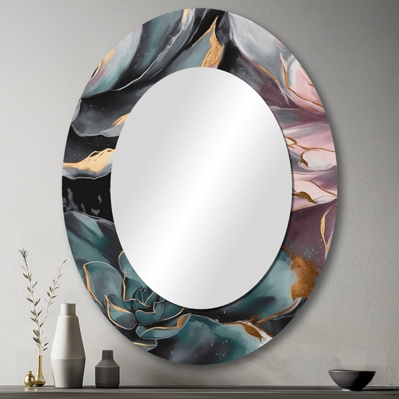 Miroir mural vert traditionnel Serenade Of Succulents I, 43 po x 33 po