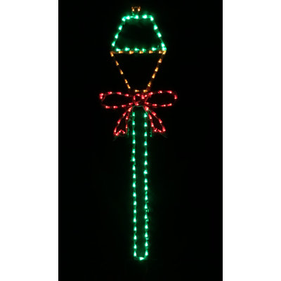 Lampadaire avec nœud lumineux de Noël
