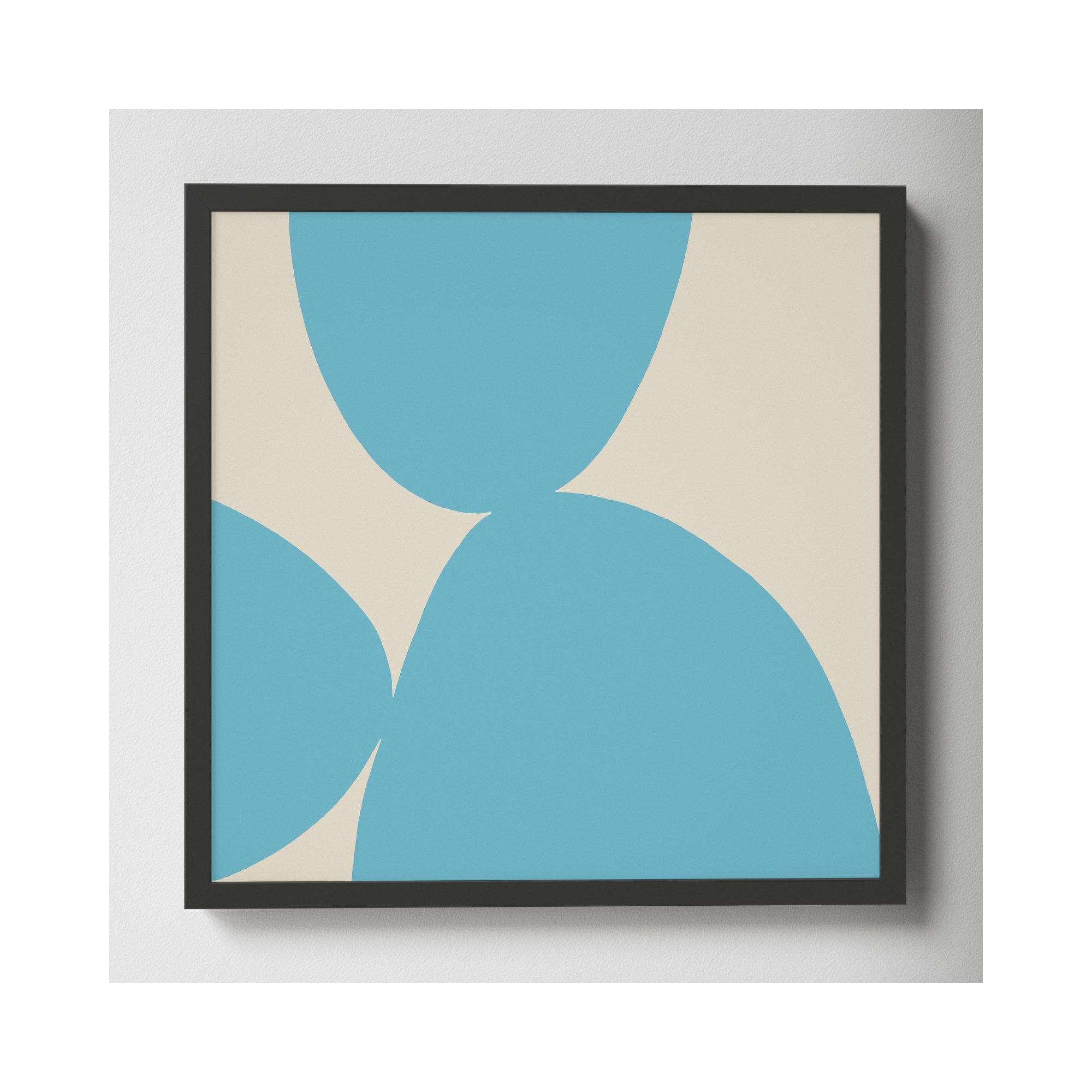 Blue Ink 1 by Lee Lessem, Black Framed, 16" H x 16" W x 1.25" D