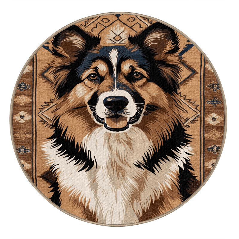 Washable Central Asian Shepherd Dog Dogs Area Rug, Rectangle 8' x 10'