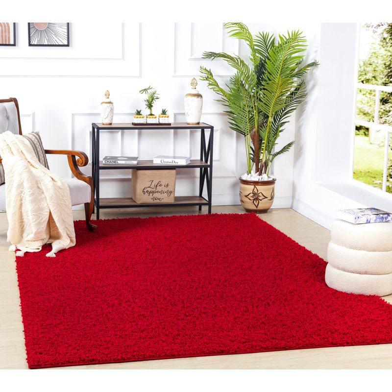 Purvis Handwoven Red Rug, Rectangle 200 x 290cm
