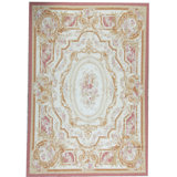 Hand-Knotted High-Quality Ivory and Rose Area Rug
