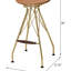 Élégant ensemble de tabourets de bar en cuir synthétique avec finition dorée Dragea Whiskey, parfait pour les bars contemporains