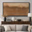 Impression d'art sur toile encadrée, "Warm Brown Minimalist Horizon Landscape"-125011864-125011865
