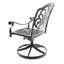 Chaises pivotantes d'extérieur en aluminium coulé 2 pièces avec structure et coussins noirs. Intempéries, ergonomique. Résistance facile à assembler, coussin confortable. Installation incluse
