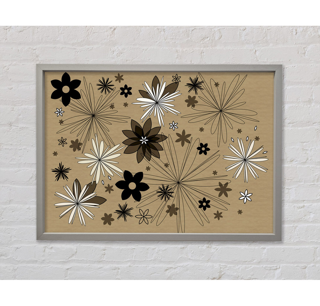 Flowers In Bloom Beige - Druck