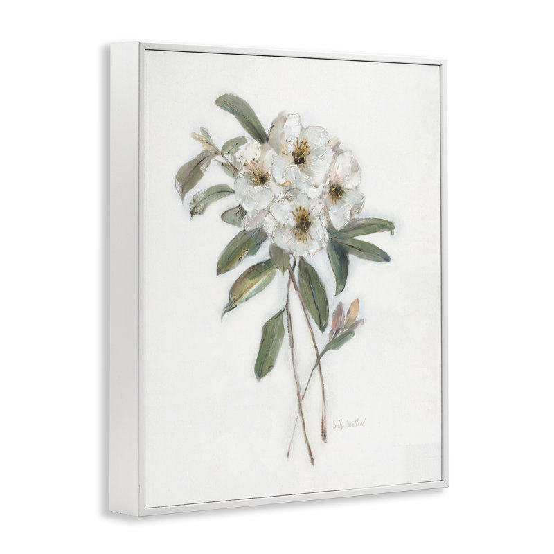 Giclée encadrée de fleurs, conception de Sally Swatland, H 30 po x l 24 po, Estampe numérique encadrée blanc bord de mer