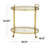 Brass Metal Rolling 2 Mirrored Shelves Bar Cart with Vintage Inspired Details, 30" x 16" x 34"-729454256