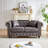 63.5" Contemporary Design Chesterfield Sofa, Tech Fabric Button Design Living Room Sectional, Button Tufted With Nail Design Arms With 2 Pillows, Upholstered Upholstery And Wooden Legs-3000354