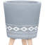 Pot à fleurs de 12 po avec pieds en bois gris