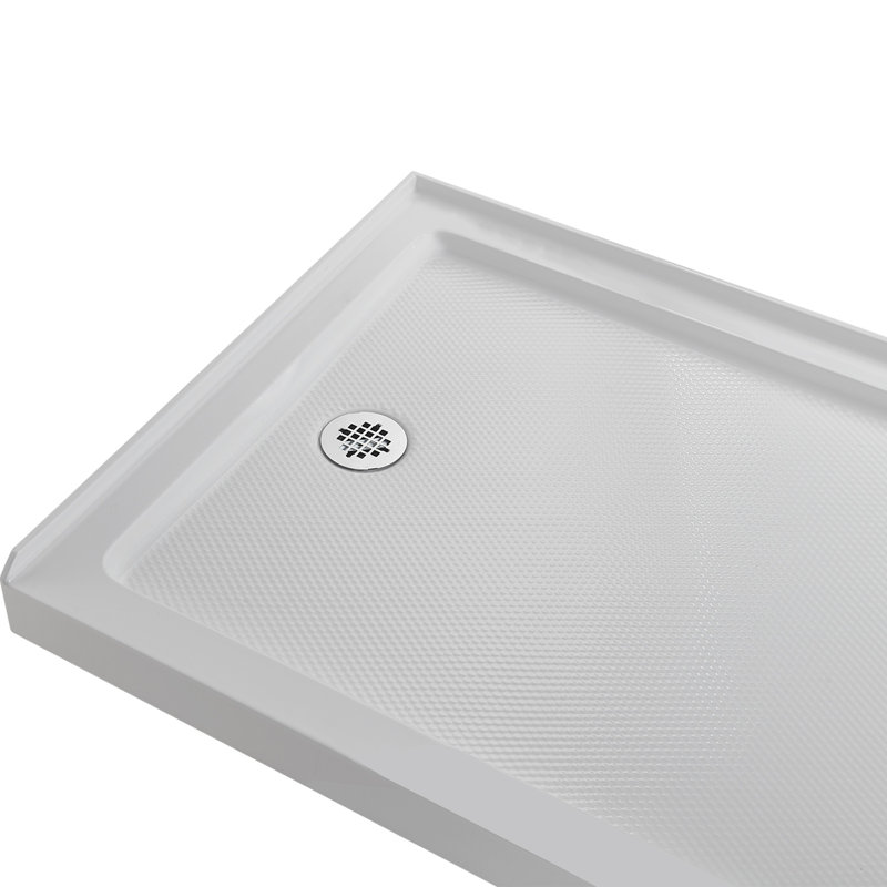 Streamline 60" W x 36" D Corner Acrylic Shower Base, ABS Drain Included