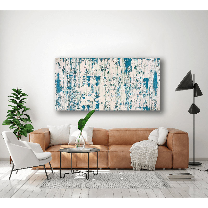 Blue On Green I by John Beard - Artist Enhanced Canvas Print, 36" H x 72" W x 1.5" D, Wrapped Canvas
