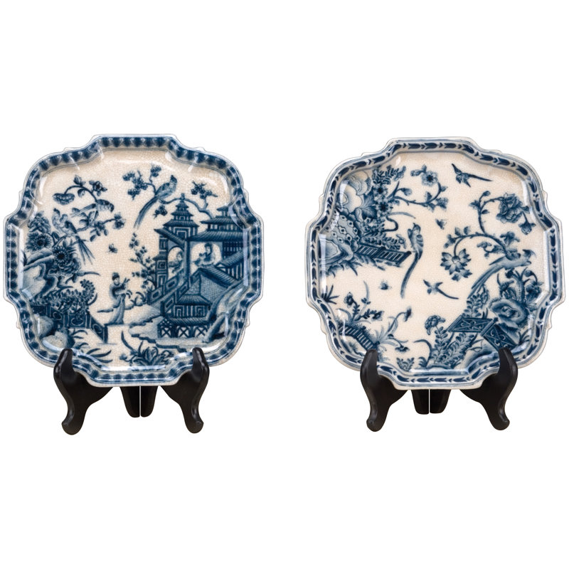 Ensemble de 2 assiettes décoratives peintes à la main