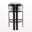 Tabouret de comptoir d'extérieur en aluminium, chaise de bar, structure noire avec coussin gris, ensemble de 4