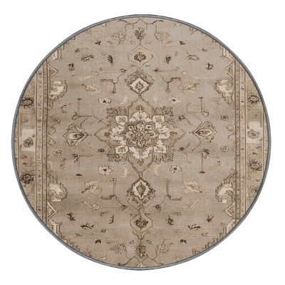Tapis gris Tabriz lavable à la machine