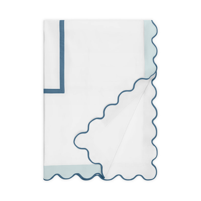 Portofino Standard Cotton Duvet Cover, Twin Duvet Cover, White/Sion Blue/Slate Blue