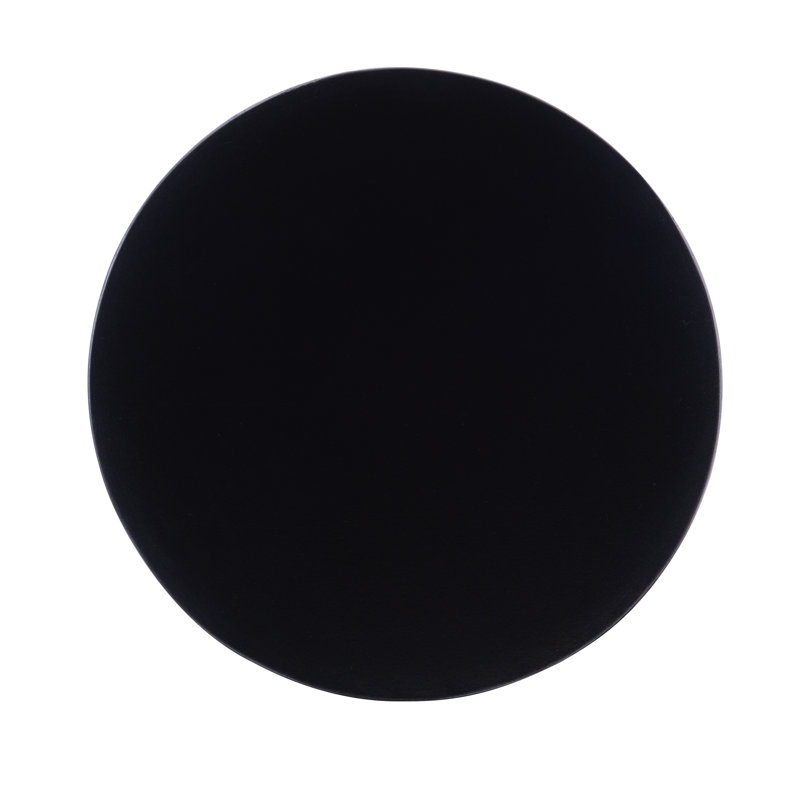 Maya Transitional Black Glass Round Accent Table 14.56"