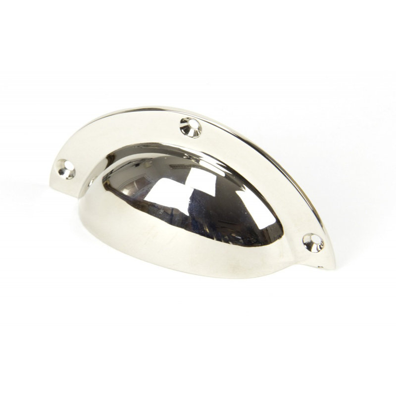 Plain 8.1 cm centre Cup Handle, Polished Nickel