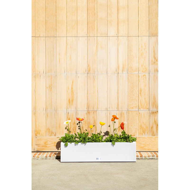 Block Series Window Box Planter, White