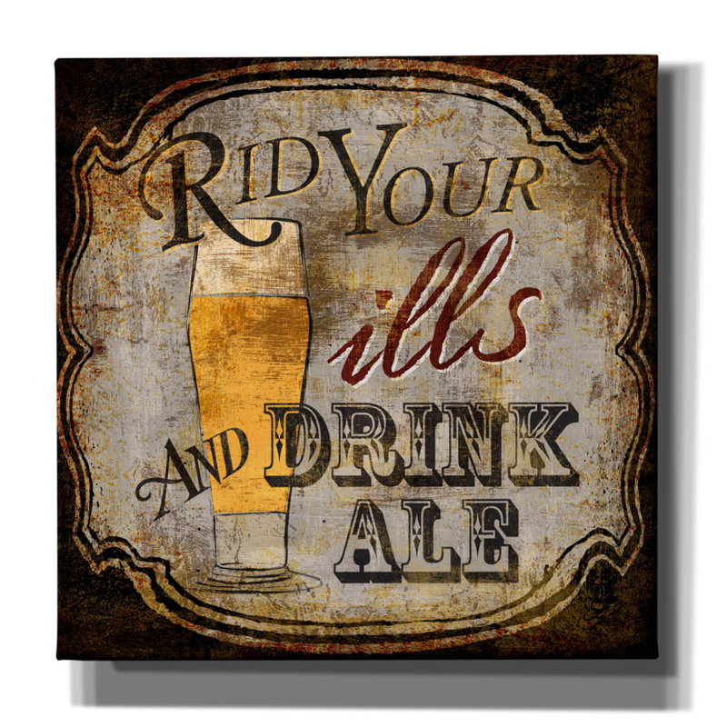 «Ale For The Ills» par Art Licensing Studio, art mural sur toile, H 18 po x l 18 po x P 0,75 po