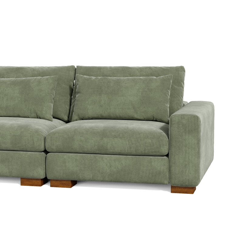 Kitson 89'' Corduroy Sofa, Green Corduroy