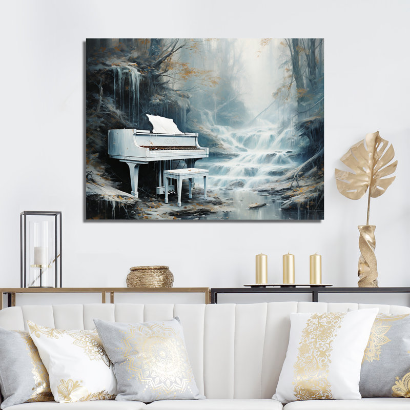 Piano Piano Cascade I sur toile, H 34 po x l 44 po x P 1,5 po, Toile tendue
