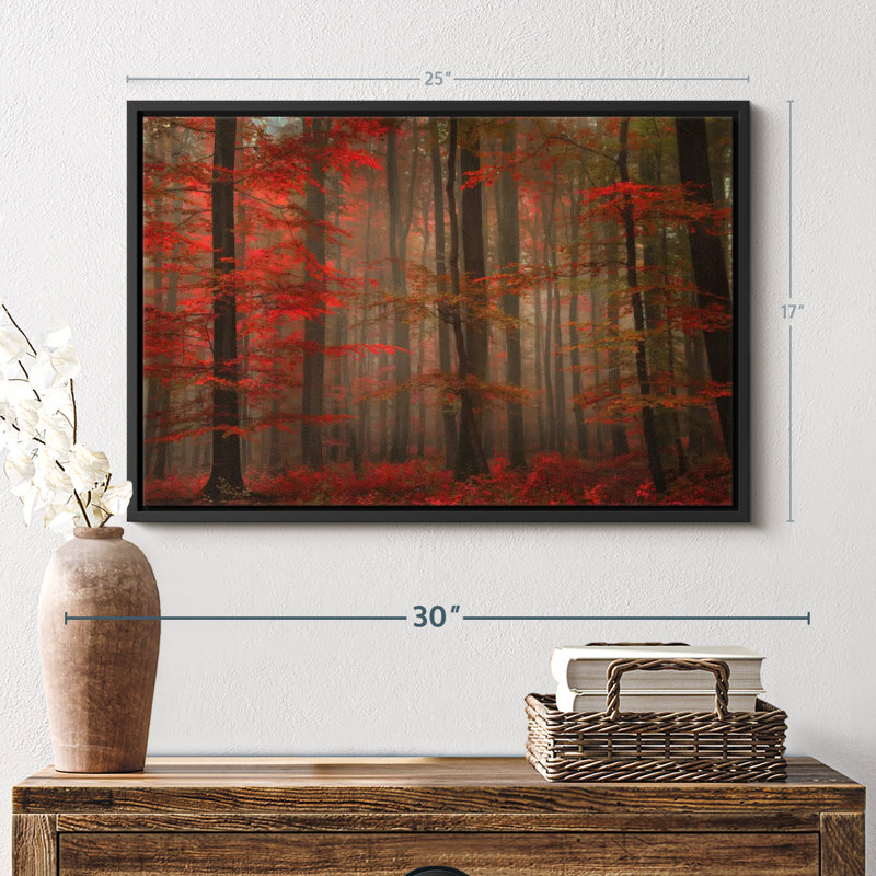 Impression sur toile Fiery Autumn Forest, H 25 po x l 17 po