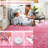 Large Area Rug 9x12 Washable Rug Pink Ombre Rug Distressed Abstract Rug with Non Slip Backing, Modern Medallion Rug, Stain Resistant Low Pile Thin Rug for Living Room Bedroom-791310169-791310174