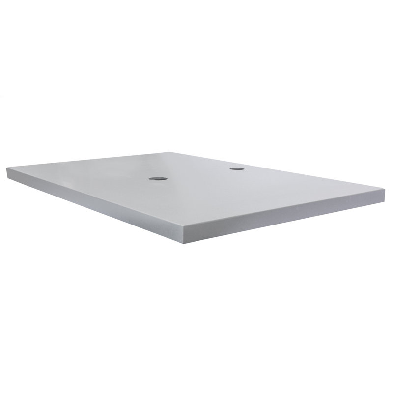 Light Gray Terrazzo Vanity Countertop for Vessel Sinks, 31"x22"