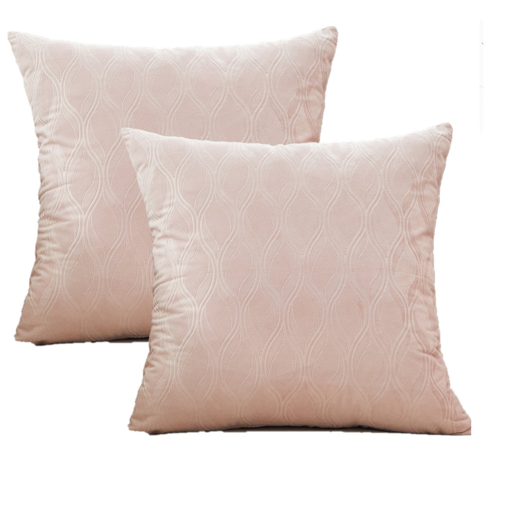 Velvet Ocean Waves Geometric Velvet Reversible Pillow Cover (Set of 2) WARISI 
