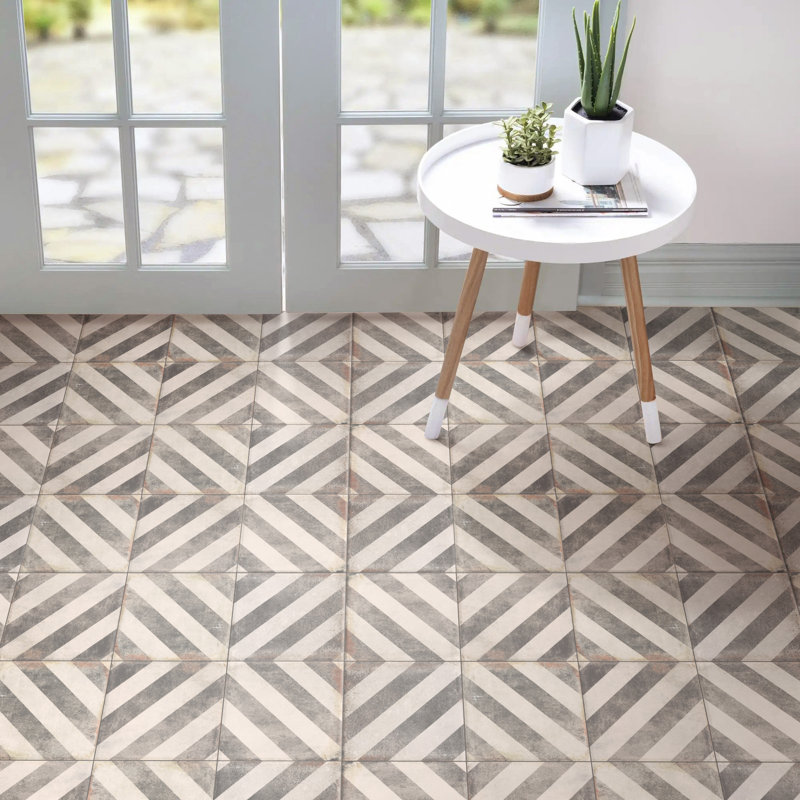 DAnticatto Decor 9" x 9" Porcelain Patterned Wall & Floor Tile