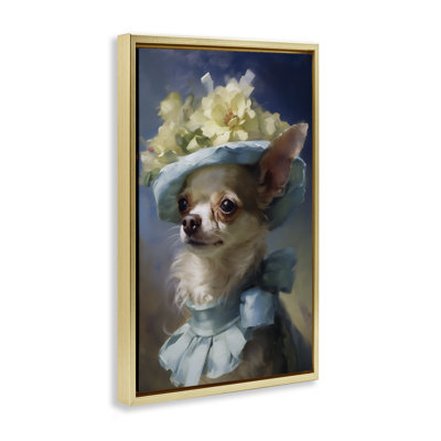 Chien avec cadre flottant à la mode, design par Wumples