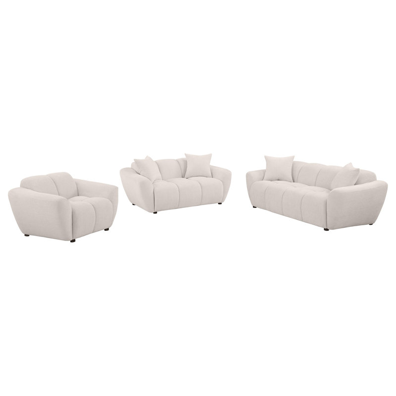 Tampa Greige 3-piece Sofa Set