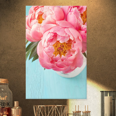 Bouquet de lumières rose pivoine fleurs-impression