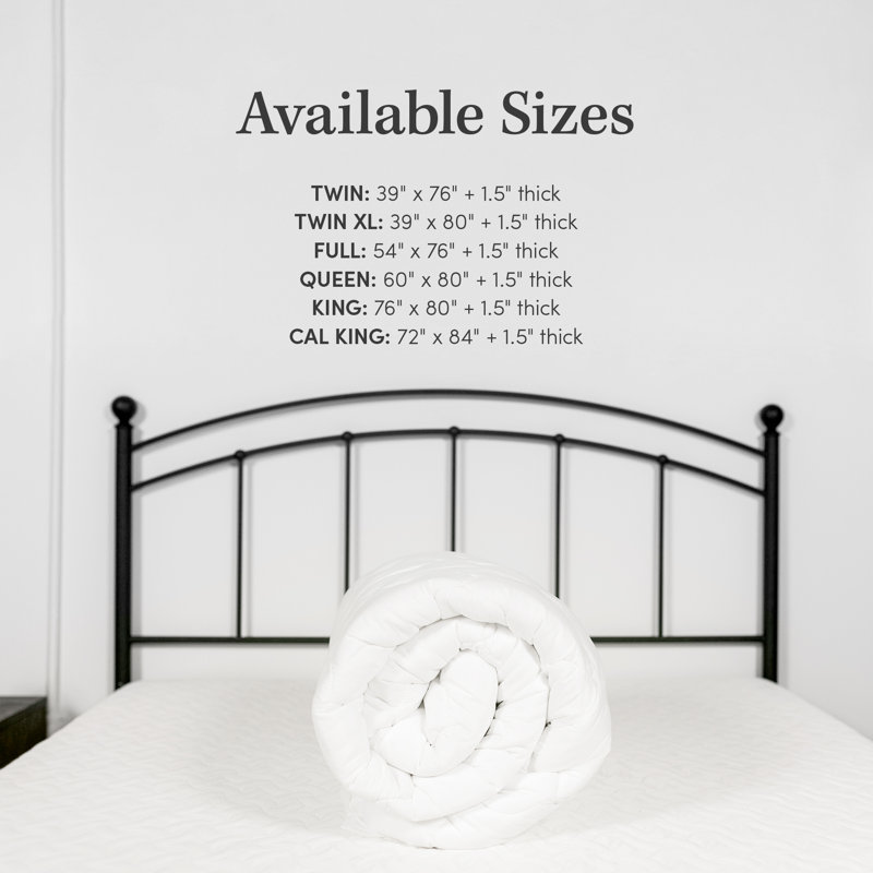 Luxurious White Queen Size Pillowtop Mattress Pad