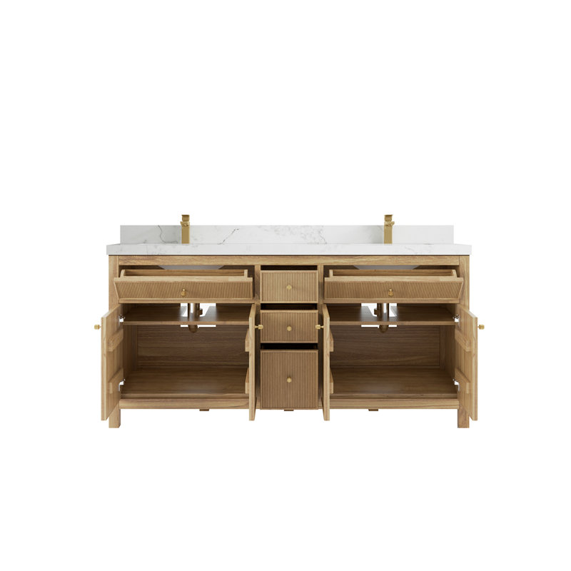 Ensemble de meuble-lavabo double 72 ", Calacatta Nuvo
