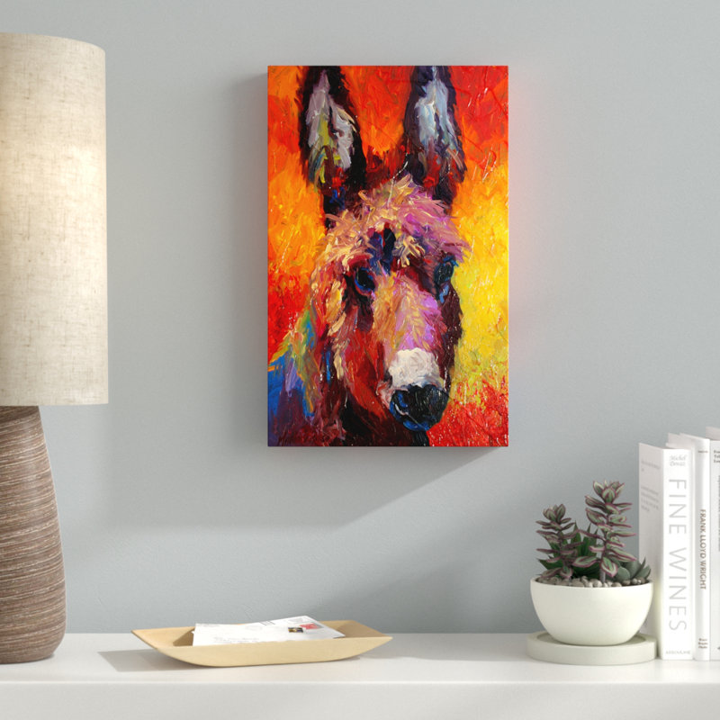 «Donkey Portrait II» par Marion Rose, reproduction sur toile tendue, H 19 po x l 12 po x P 2 po