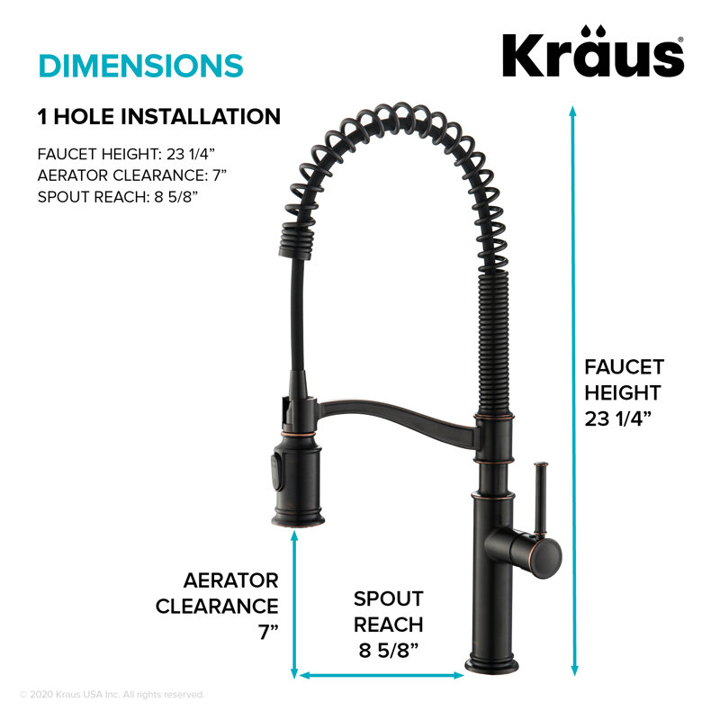 Sellette Pull Down Single Handle Kitchen Faucet, Oil Rubbed Bronze