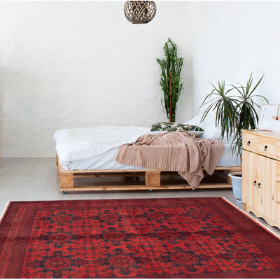 Kaitlyn-Rose One-of-a-Kind 5'9" X 7'10" New Age Wool Area Rug in Red