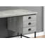 Bureau d'ordinateur de 55 po avec tiroirs de rangement pour bureau à domicile / ordinateur portable, stratifié gris / métal noir, contemporain moderne | Idée cadeau