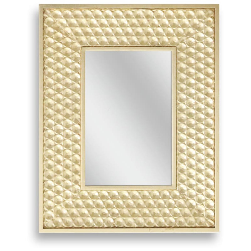 Décoration murale en miroir Elegant Pearl Accented - 21 po x 21 po - Cadre doré