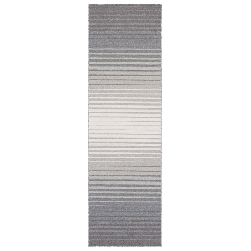 Striped Kilim 901 Hand Loomed 80% Wool; 20% Cotton Ombre Rug, Runner 2'3" x 8'