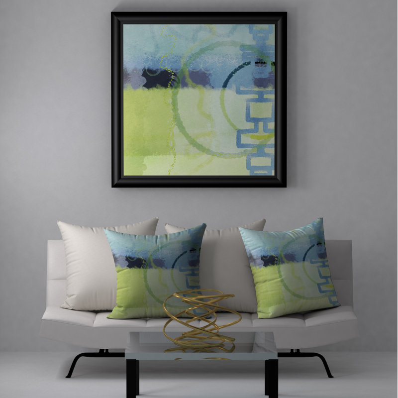 Abstract Throw Pillow, 18" H x 18" W